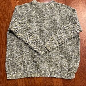 AVA & VIV 4X Sweater Green Large Knit Pullover Crewneck Dropped Shoulders